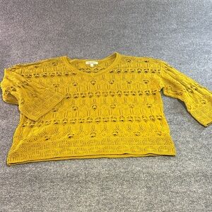 Mustard Yellow Short Sleeve Knit Top